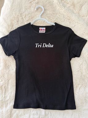 Tri Delta Black Logo Tee
